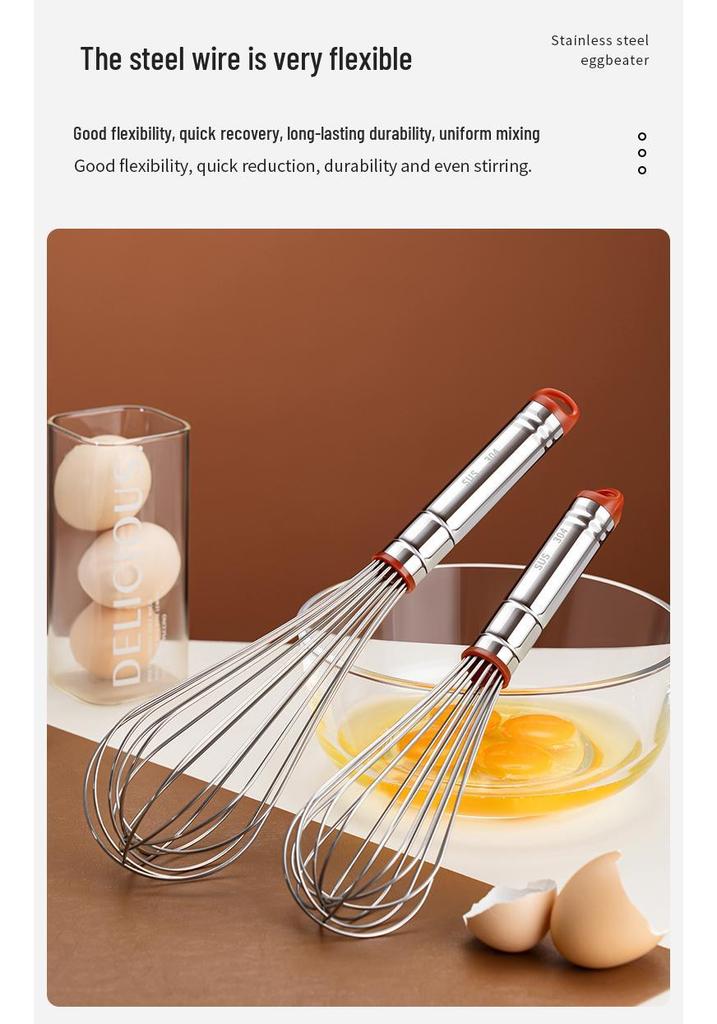 304 Stainless Steel Handheld Egg Beater: Commercial Whisk for Baking & Mixing