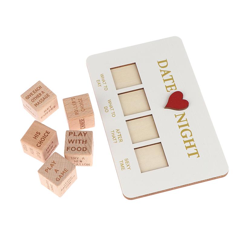 Date Night Dice, Take Out Dice For Couples, Portable Couple Wooden Dice Kit For Adults Women Men Husband Girlfriend Boyfriend Ch