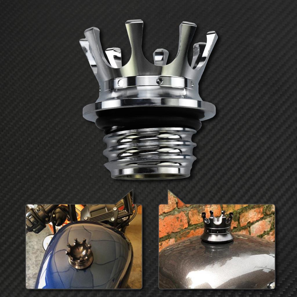 Motorcycle Crown Style Vented Fuel Tank Cap CNC Oil Cap Fuel Gas Tank Cover For Harley Sportster Dyna Softail Touring Road King