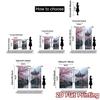 2pcs, 2D FLAT PRINTING Curtains (Without Rod) Cherry Pavilion Chic Pattern Curtains Versatile Polyester Curtains Outdoor