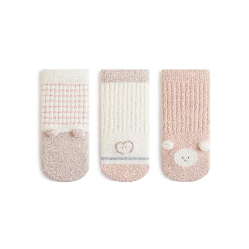 3pairs/set Winter Toddler Baby Socks For Girls Boys Thick Warm Soft Newborn Long Sock Fashion Cartoon Stockings