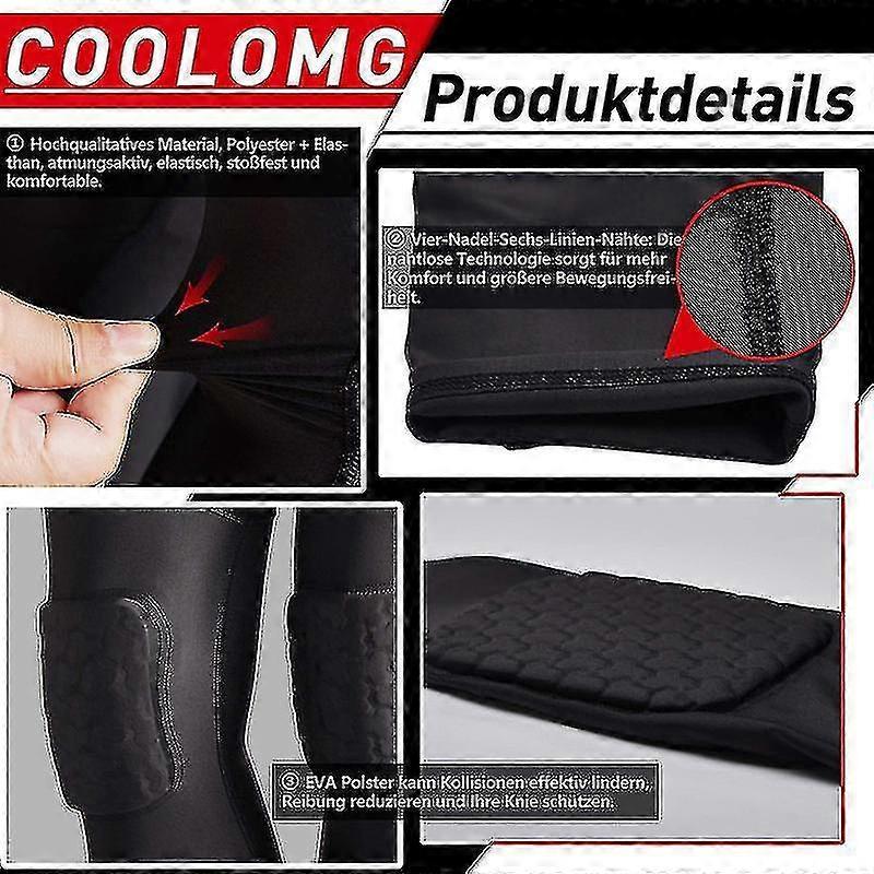 Basketball Leggings With Knee Pad For Men 3/4 Compression Trousers Sports Professional Knee Pads Anti-collision