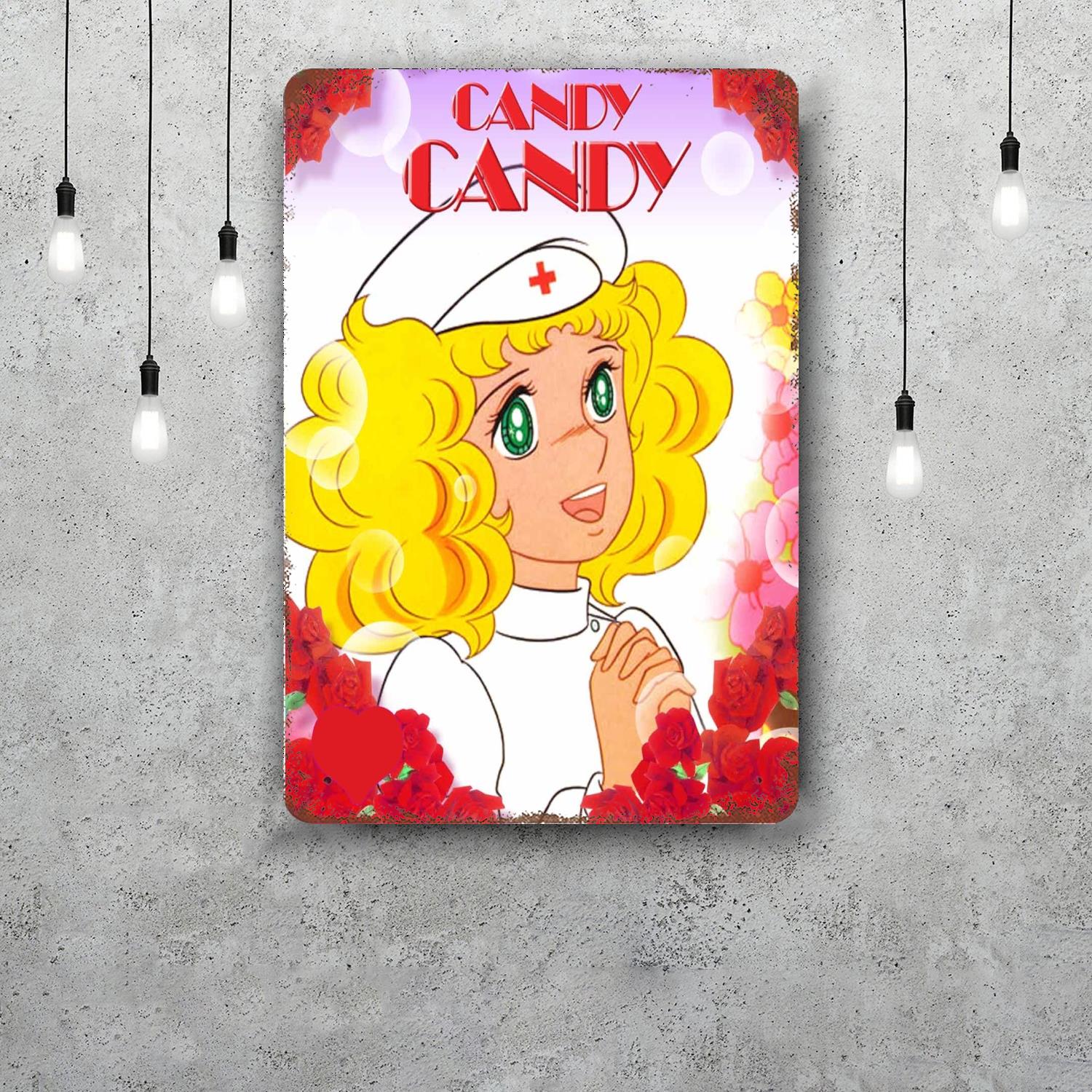 

candy candy Metal Signs wall decor Vintage Tin Signs Captain Metal Poster Decor for Bar Pub Club Wall Decoration 20x30cm（7.8x11.8inch）