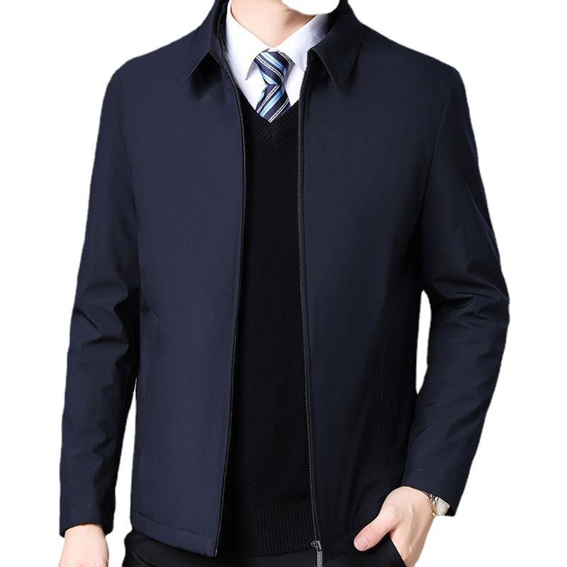 Padded jacket men's jacket middle-aged high-end business leaders, padded jacket thickened jacket men's padded jacket lapel top