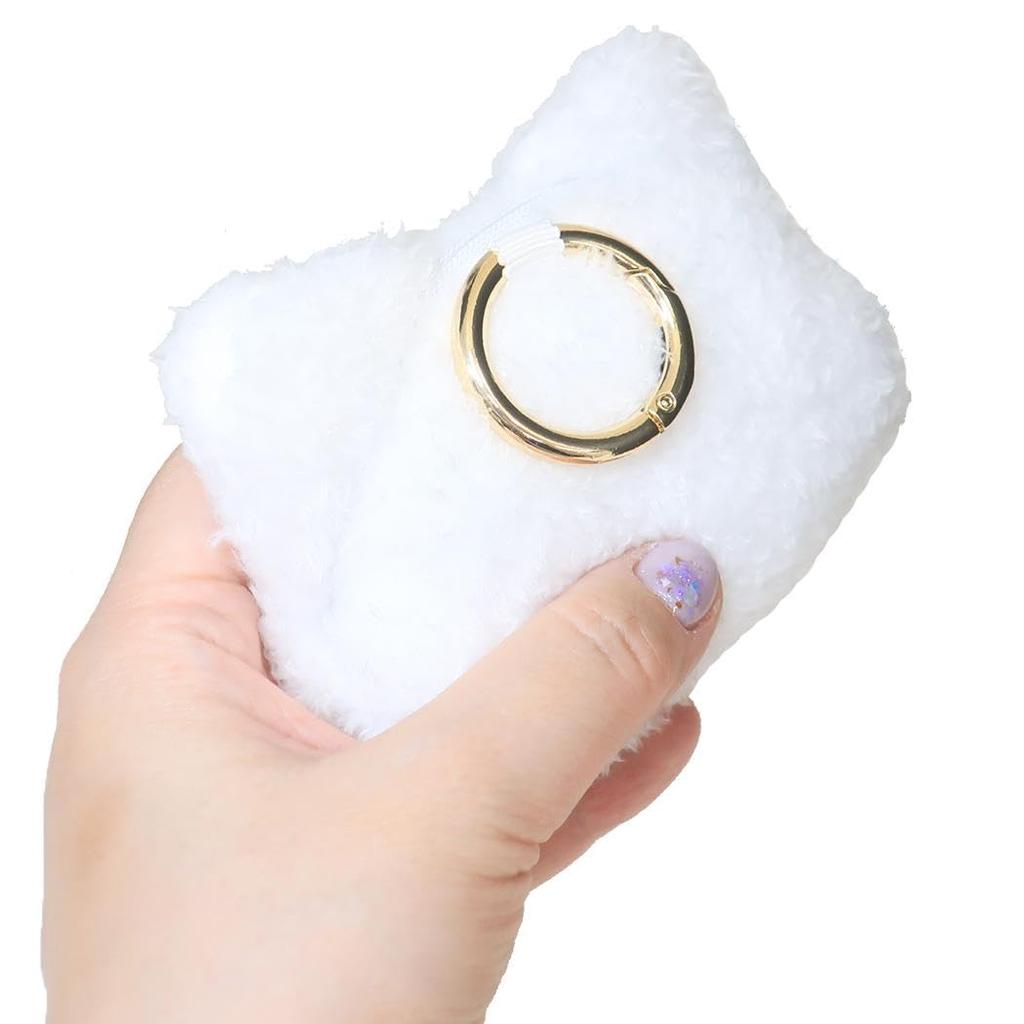 K Company Hanamaru Obake (Softly Glowing Series) Mini Face Pouch with Carabiner, Open Mouth, HO-KMF-KA