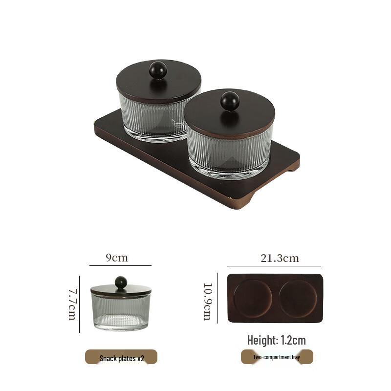 Japanese Style Glass Divided Serving Platter Set