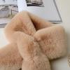 Unisex Winter Scarf: Thick, Warm, Imitation Rex Rabbit Fur, Versatile Plush Cross Design for Neck Protection