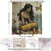 Fantasy Mermaid Polyester Shower Curtain,Water-Resistant Woven Fabric with Golden Fish and Bubbles,Distressed Wall Art Design
