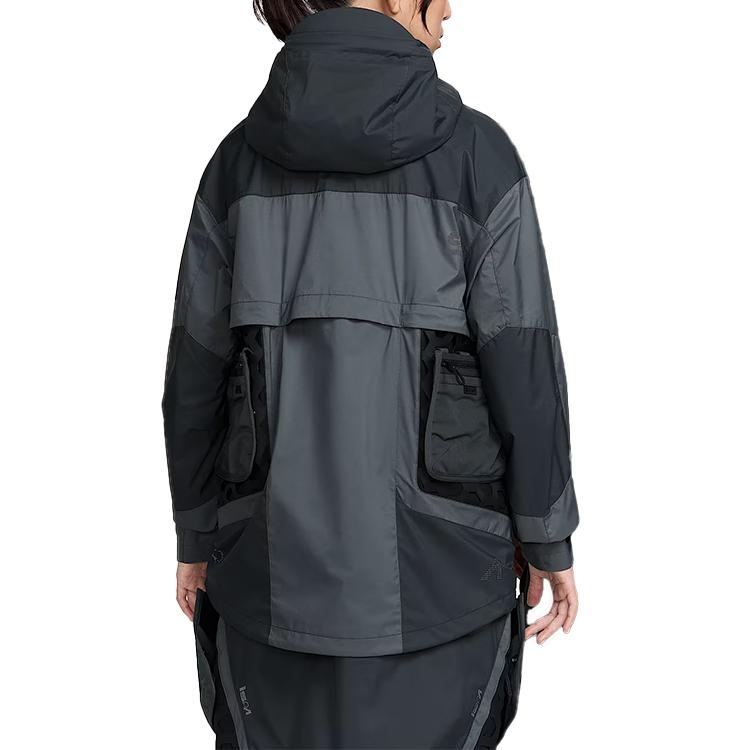 Nike ISPA Butterfly Loose Fit Hooded Long Sleeve Jacket Unisex Jacket Coal-Gray Dark-Gray Black FV4903-021