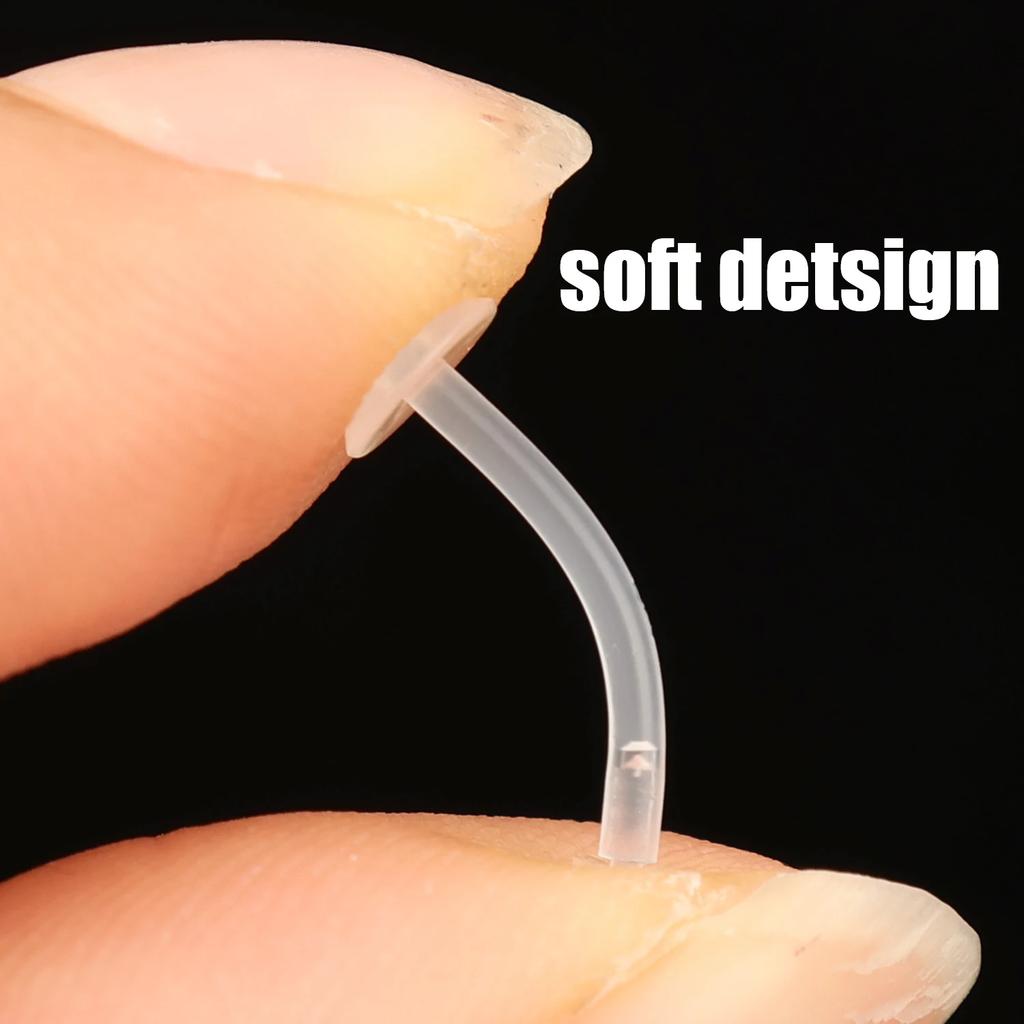 10-50PCS Clear Piercing  Lip Ear Nose Tongue Ring Ashion Transparent Acrylic Tongue Ring Barbell Eyebrow Belly Body Jewelry