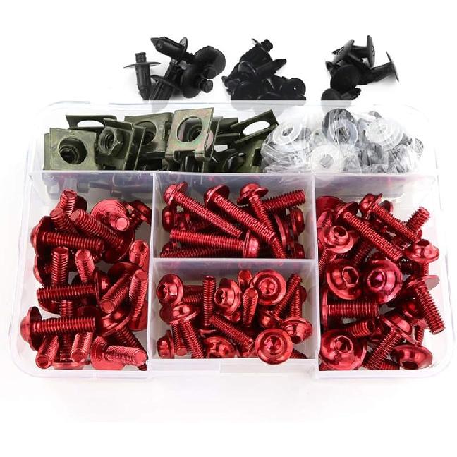 Xitomer Universal Motorcycle Fairing Bolt Kits Fasteners Fit For GSXR600 750 1000 GSX1300R, CBR600RR 1000RR, YZF R3 / R6 / R1, NINJA 300/ 650R,