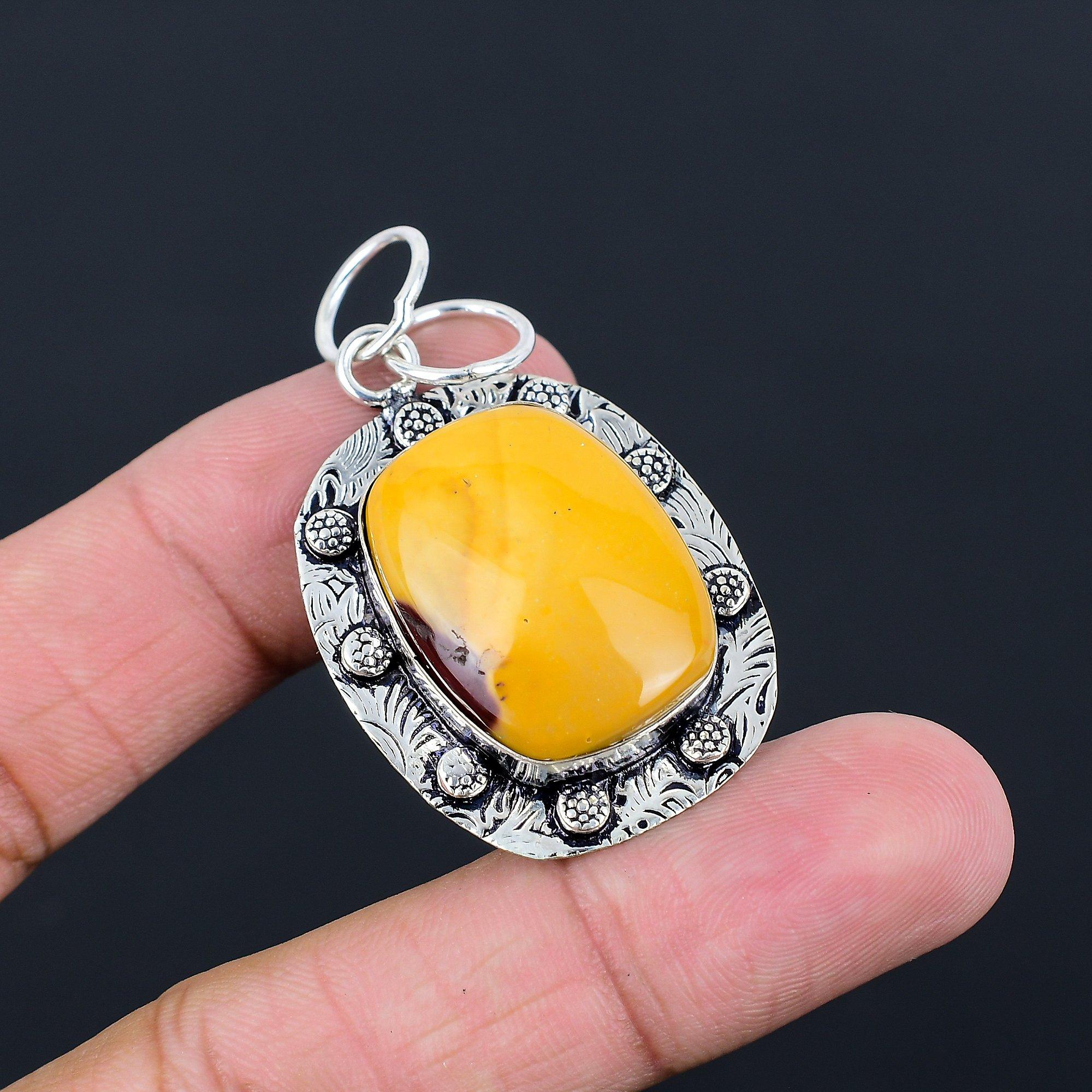 Womens day Deal Mookaite Gemstone 925 Sterling Silver Art Deco Pendant Jewelry