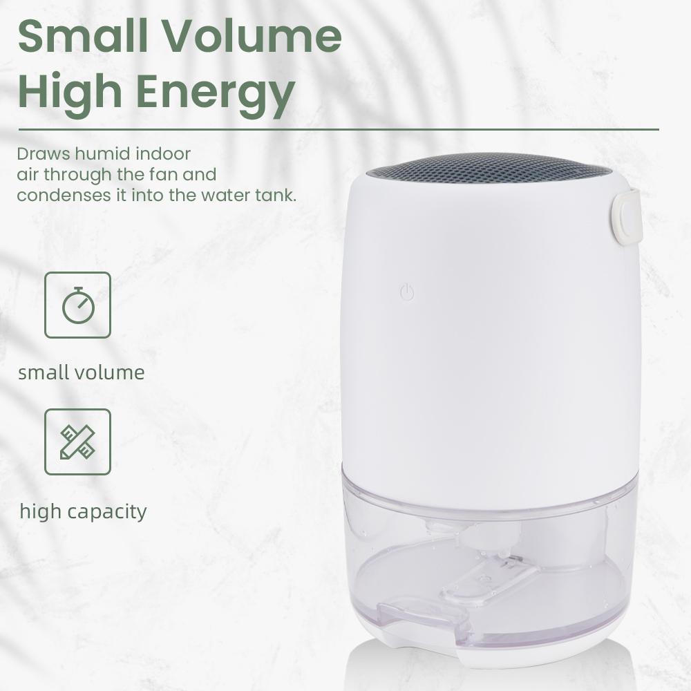 1100ML Small Air Dyer Portable Dehumidifier Large Capacity Indoor Moisture Dryer Bedroom Air Purification Automatic Shutdown