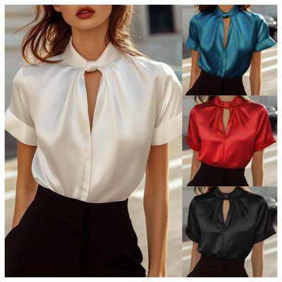 Satin-Kurzarm-Top für Damen - Beliebter Stil 2025