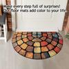Flower Mat, Semi Circular Printed Mat, Entrance Door Mat, Bathroom Door Mat, Absorbent And Dirt Resistant Mat