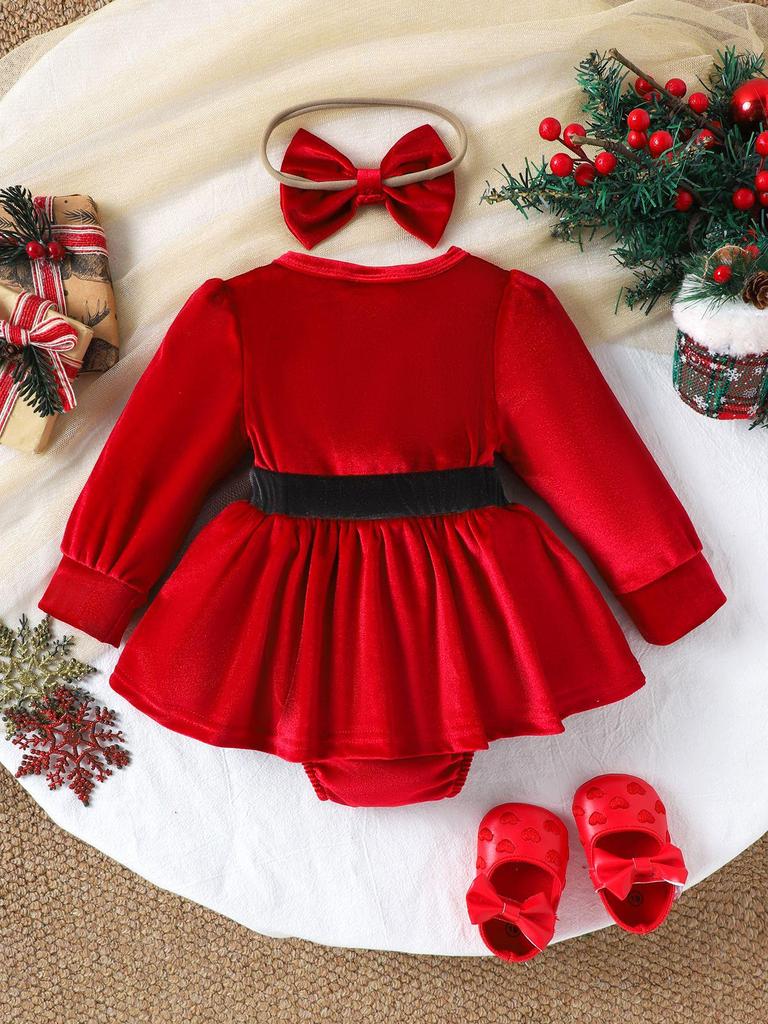 Europäisches & Amerikanisches Mädchen Weinrot Langarm Haremskleid