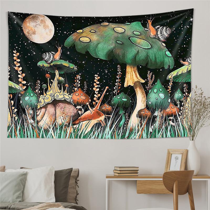 Dreamy Mushroom Tapestry Psychedelic Tapestry Bohemian Hippie Wall Tapestries For Kids Girl Bedroom Living Room Office Decor