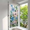 Film de fenêtre floral pour la vie privée, amovible, statique, film de protection de la vie privée, film de fenêtre décoratif imperméable pour la maison, la salle de bain, la cuisine