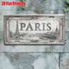 D Flatpc Vintage Metallschild Nur zu Dekorationszwecken Außenbeschilderung Wanddekor Retro Stadt Aluminiumschild aus Paris