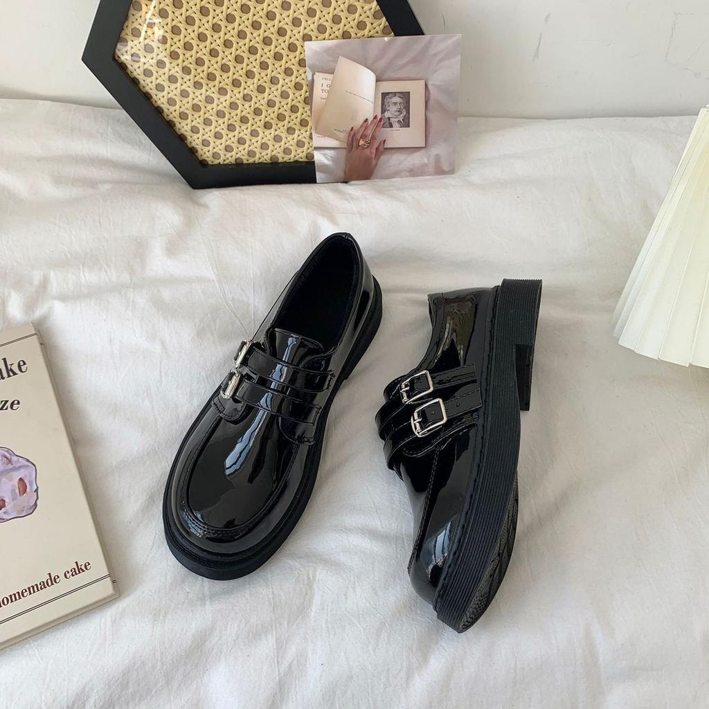 Woman Pumps Cute Low Heel Elegant Kawaii Black Loafers Shoes For Women Social Novelties Korean Style High Quality On Sale A