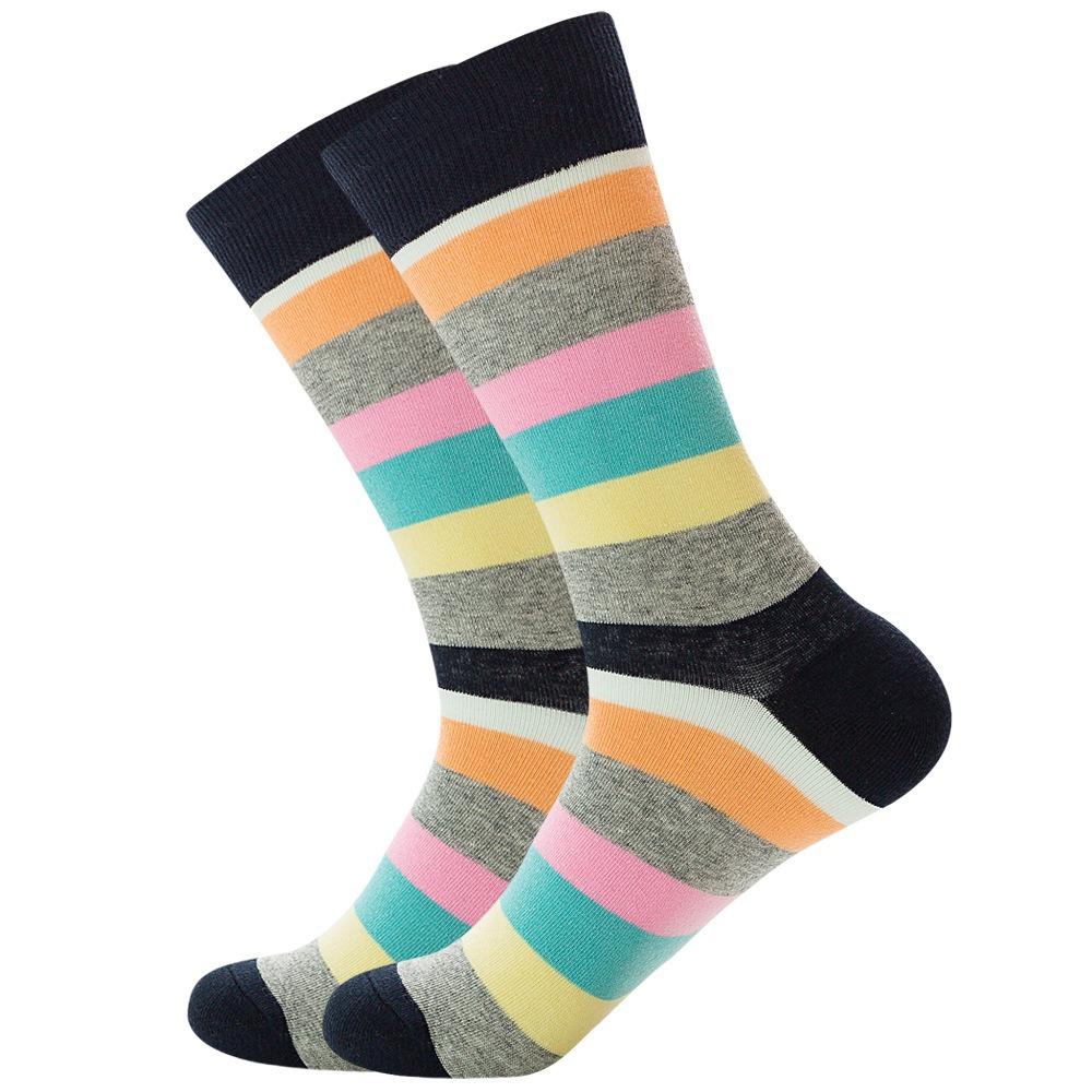 Striped multicolor street skateboarding funny socks for men and women