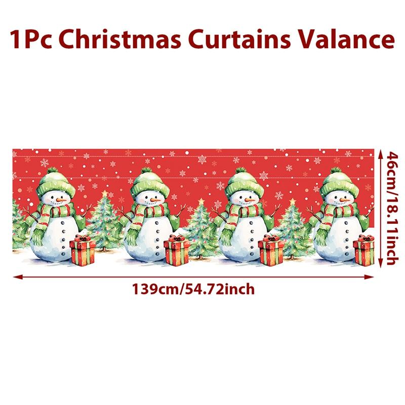Christmas Short Curtain Merry Christmas Decoration for Home 2024 Xmas Short Curtains Ornament Navidad Natal New Year Gifts 2025