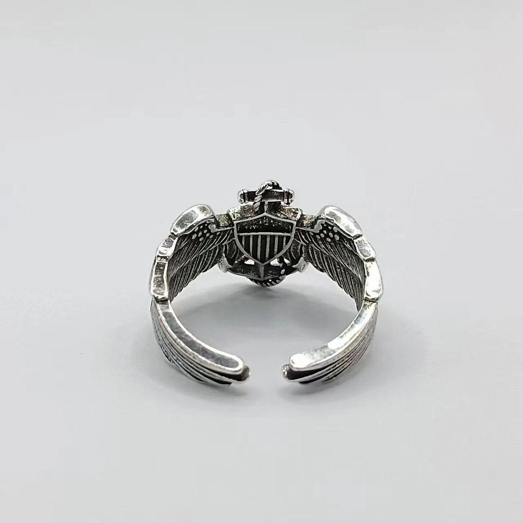 Yin Taifei Retro Amerikanischer Soldaten Hundemarke Abzeichen Ring - Herren Hip Hop Punk Offener Ring