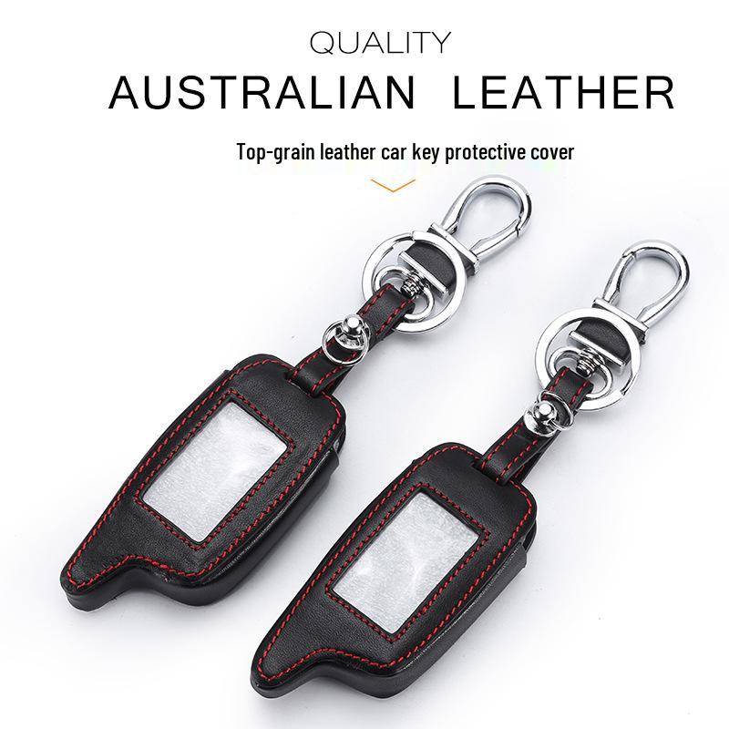 Genuine Leather Key Case for StarLine A9 Russian Alarm Key - Overseas Version