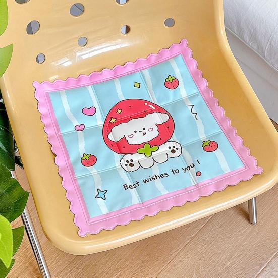 

Yousheng Cartoon Animal Ice Cooling Mat Летняя водонепроницаемая ПВХ гелевая подушка для сиденья Складная портативная подушка для сиденья для путешествий в автомобиле, дома, офиса