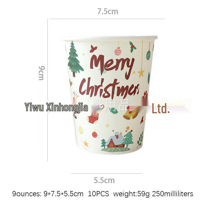 Festliches Weihnachtsgeschirr-Set: Pappteller, Servietten, Becher, Unregelmäßige Teller, Tischdecke, Besteck für Neujahrspartys