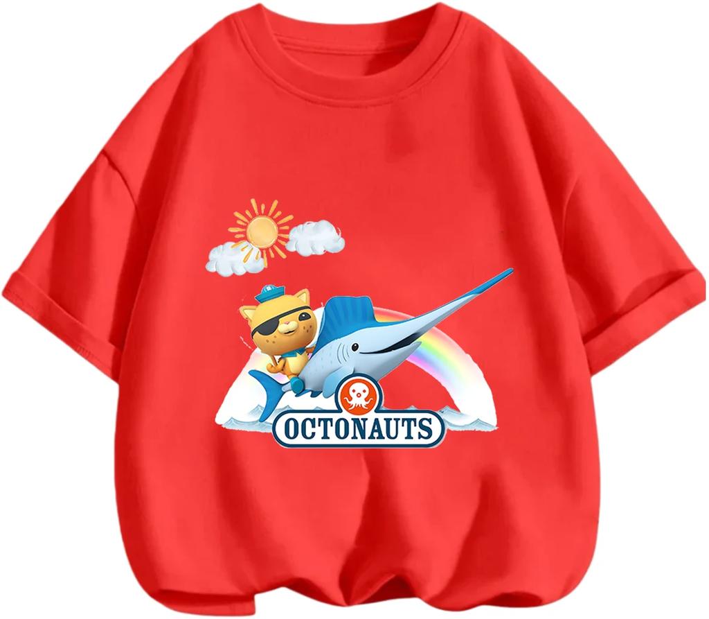 Cute Printed T Shirt Octonauts New Summer Style Breathable Leisure Tops For Boys And Girls Children Daily Wear