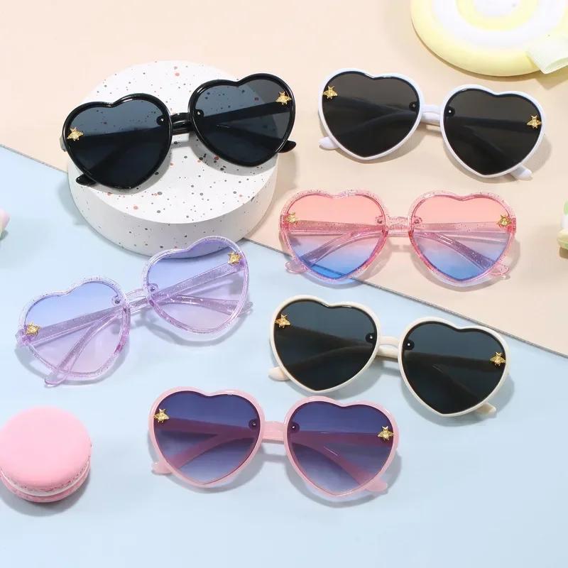 Children'S Fashion Heart-Shaped Cartoon Sunglasses Uv Protection Sun Glasses Outdoor Beach Party Essential Sunglasses
