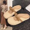 Modische Slipper mit weicher Sohle und Oberteil für Damen zum Tragen als Oberbekleidung im Sommer 2025, Neue französische Schleife, Ein-Fuß, Flach, Koreanischer Stil