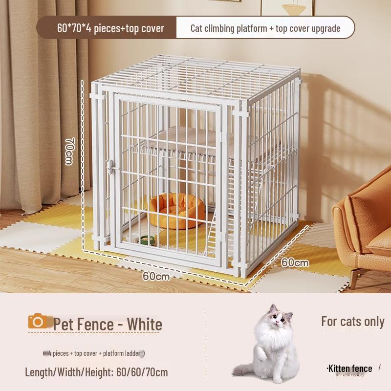 Cage pour chien de taille moyenne et grande avec clôture supérieure - Maison-villa pour chat et chien, Assemblage libre pour chats et chiens