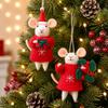 Hanging Loop Felt Mouse Ornament Santa Hat Hanging Mouse Decoration Holiday Home Decor