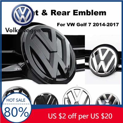 2026 Chaud Pour VOLKSWAGEN VW Chrome Argenté / Noir Brillant Ensemble d'Emblèmes de Voiture - Badges de Calandre Avant et Coffre pour VW Golf 7 2014 - 2