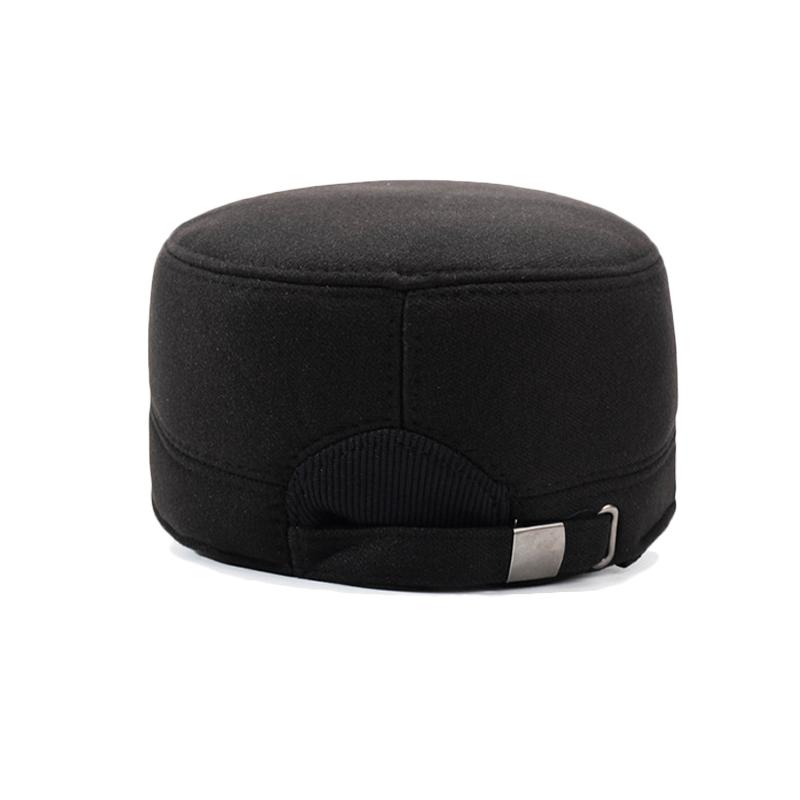 Winter Thick Cold-Proof Middle-Aged and Elderly Outdoor Flat Top Cotton Cap Men's Letter Label Ear Protection Warm Wool Duck Cap