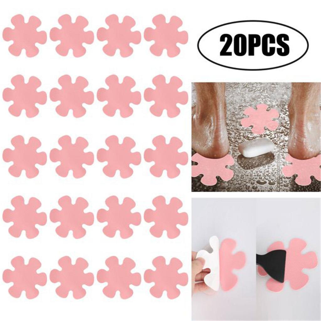 20pcs Bathtub Stickers Non-,- Shower Safety Treads Adhesive Appliques With Scraper Bright Colourful Flower Decals For Bath Tub, Stairs, Shower