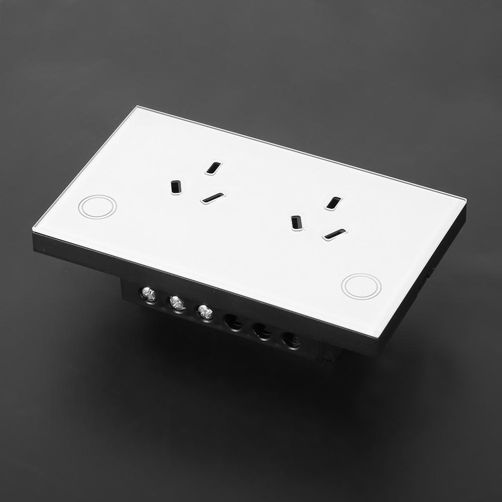 Priză de perete WIFI inteligentă Ieșire de perete din sticlă securizată Priză de alimentare  ( alb)