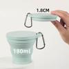 Portable Silicone Foldable Cup with Carabiner Heat Resistant Collapsible Cups Folding Storage Travel Mug for Hot Water