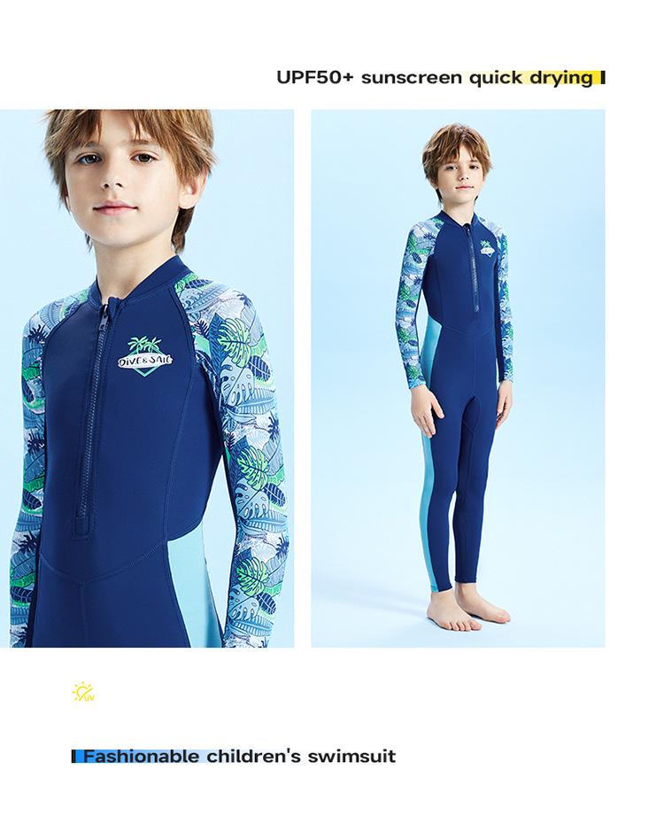 Kids' Sun-Protective Quick-Dry Snorkeling & Surfing One-Piece Swimsuit