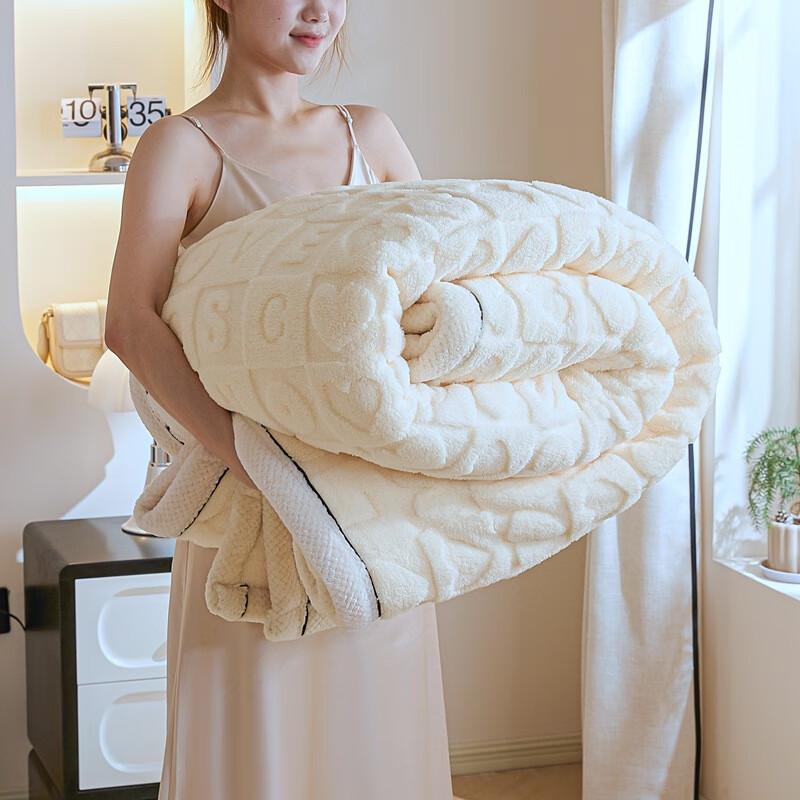 LISM Warm Knitted Double-Sided Fleece Blanket