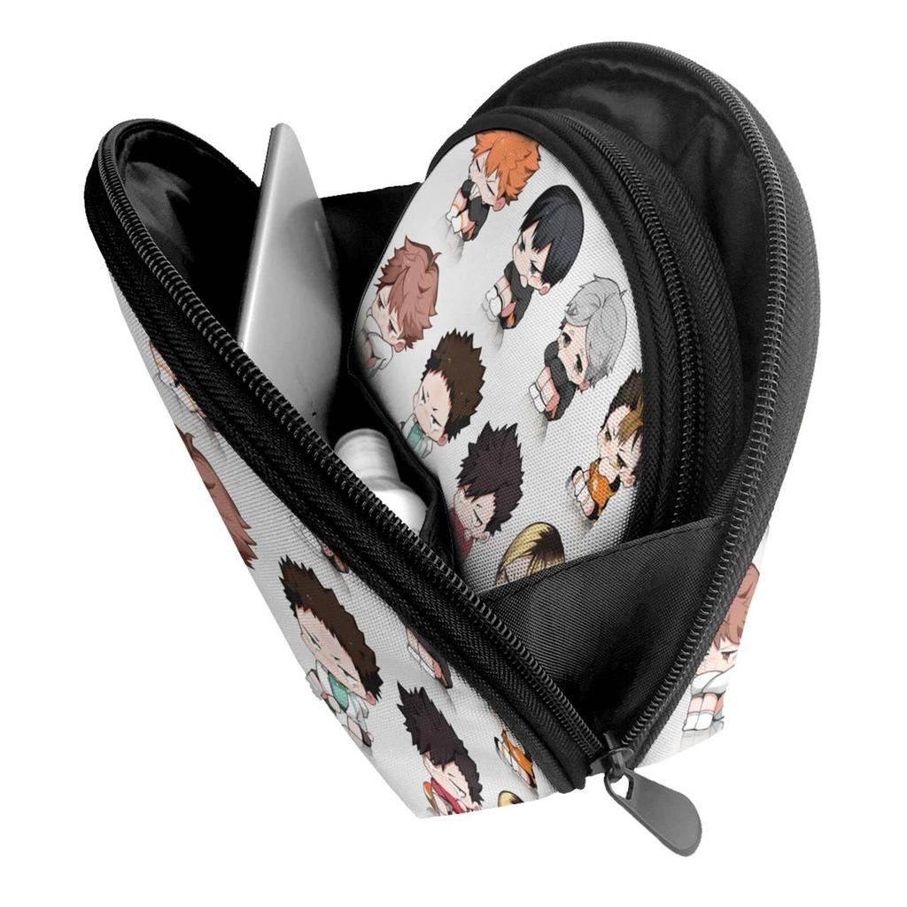 Pouch with coin storage large shell travel toiletry travel small item large capacity Haikyu!! purse, pouch, wallet, portable, functional, capacity,