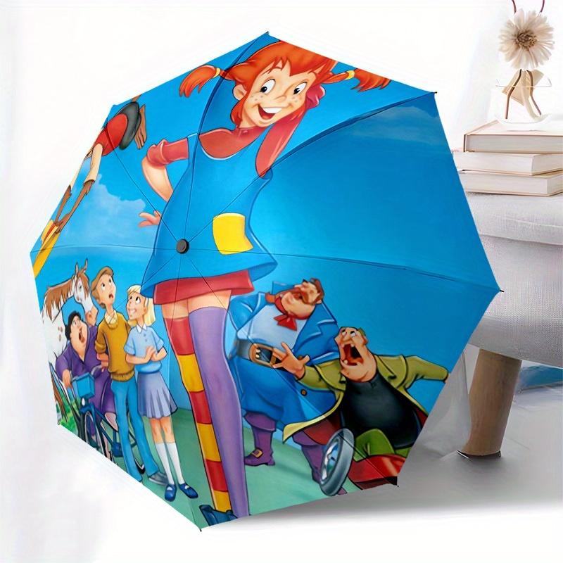 1pc Pippi Longstocking, Adventure Themed High-quality Umbrella,Automatic Opening and Closing Umbrella,Multi-functional Umbrella G0811192