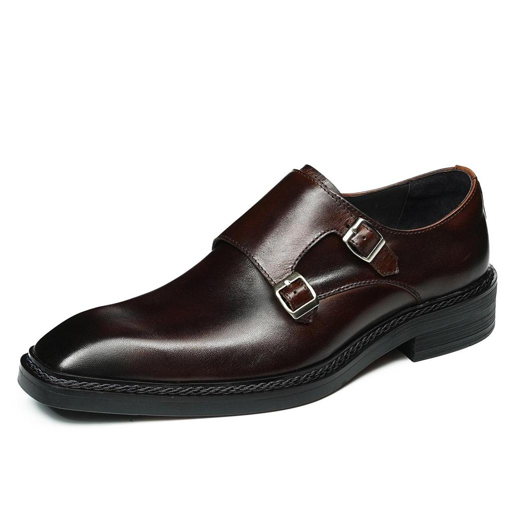 VIP Exklusiv: 2026 Herren Square Toe Monk Lederschuhe - Formeller Norweger-Welt-Stil