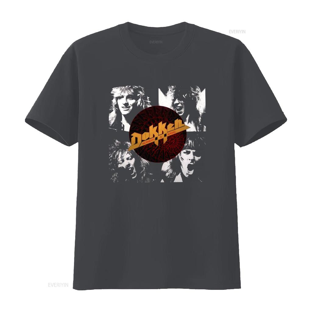 Dokken Band Members Portrait Rock Music T Shirt Don George Lynch Mick Brown Jeff Pilson Design vintage Washed