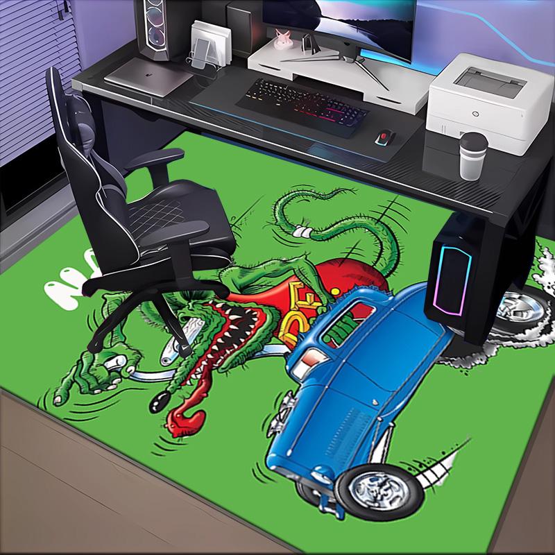 Custom Name Rat Fink Truck Adventure Rug Game Carpet, Floor Mat for Bedroom Living Room Entryway Rug, Home Decor Idea Gift for Christmas birthday