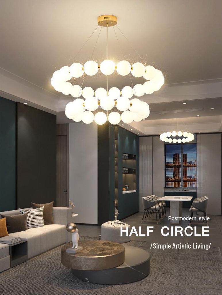 Nordic Modern Minimalist LED Chandelier - Pearl Necklace Design for Living Room, Bedroom, and Restaurant.