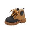 Boys' British- Winter Thermal-lined Boots Girls' Outdoor -resistant Patchwork Soft-soled Versatile Fashion Boots