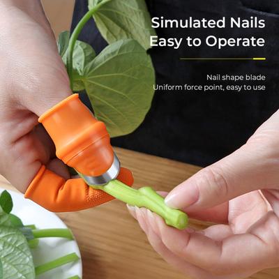 Thumb Cutter Fruit Vegetable Picking Cutter Set Silicone Finger Cots Pruning Portable Garden Tool for Strawberry Grape Branches